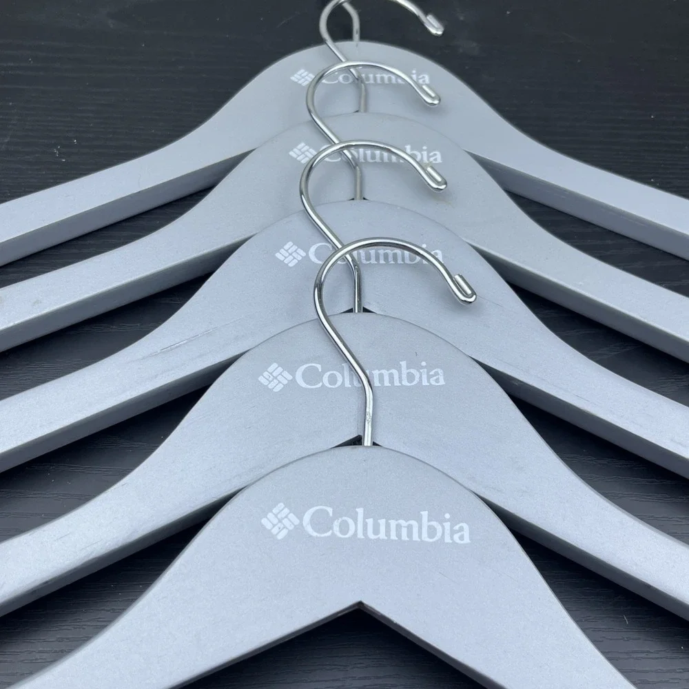 Columbia Sportswear Company Wooden Clothes Hangers Gray Set‎ of 5